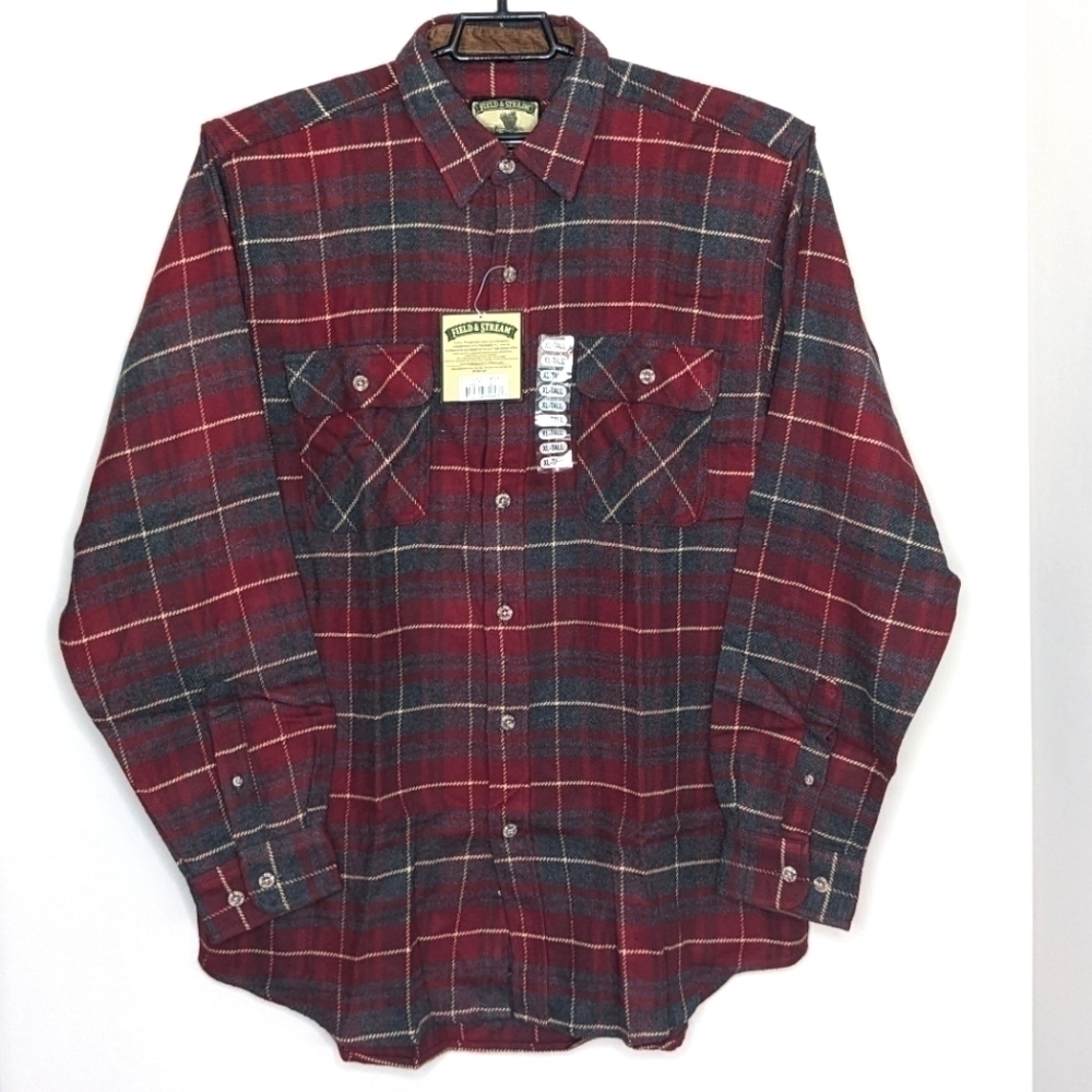 NWT Field & Stream Flannel Plaid Button Down Polo Shirt XL Tall